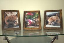 Cargar imagen en el visor de la galería, Set de 3 Portrarretratos marrón oscuro vintage de MDF
