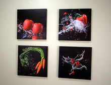 Cargar imagen en el visor de la galería, Set de 4 cuadros 30x30cm temática cocina
